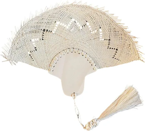 Miniatura 16 de Abanico De Mano - Abanico De Mano - Abanico De Mano - Abanico De Mano - Palma de paja bohemia, recuerdo de boda, decoración de pared, accesorios
