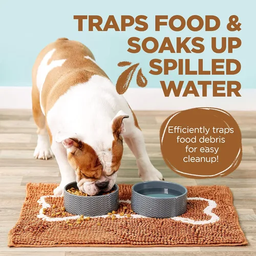 Miniatura 3 de Soggy Doggy Slopmat - Tapete de comida para perros, tapete de microfibra absorbente de felpilla para alimentación de mascotas para alimentos