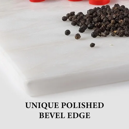 Miniatura 9 de Koville Tabla de cortar de mármol natural africano para cocina, 16 x 12 pulgadas, losa de mármol grande hecha a mano para queso, embutidos, tabla