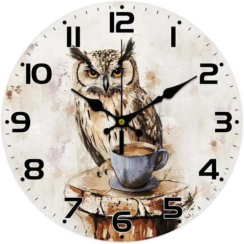 Miniatura 13 de CHGCRAFT Reloj de pared con escena de baño, reloj sin tictac, 12 pulgadas, redondo, decorativo, reloj de pared impreso para decoración de oficina