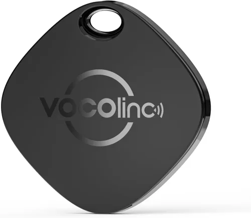 Etiqueta de rastreo VOCOlinc Air Tracker Certificada por MFi de Apple, 1 paquete, color negro, localizador de llaves inteligente compatible con la