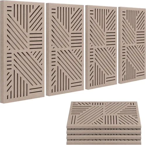 BUBOS Paquete de 4 paneles acústicos engrosados, 23.6''x11.8'' paneles de pared acústicos autoadhesivos absorbentes de sonido con cavidad para