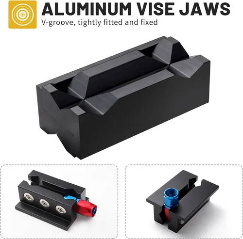 Miniatura 4 de Almohadillas de Mordaza de Tornillo de Banco de Aluminio de 4", Accesorios AN de Mordaza de Tornillo de Banco, Almohadillas de Mordaza de Tornillo