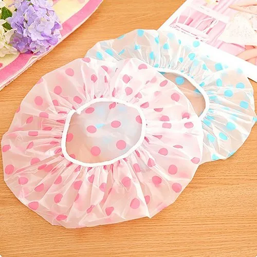 Miniatura 2 de Puntos Preciosos Espesados Impermeable Transparente Gorro De Ducha Baño Sombrero De Baño