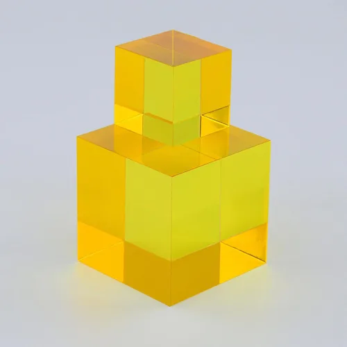 Miniatura 4 de CMY Cubes The Y Cube (1.969 in) - Cubo de tono amarillo - Cubo de color óptico - Pulido con diamante - enseña la mezcla de colores sustractiva
