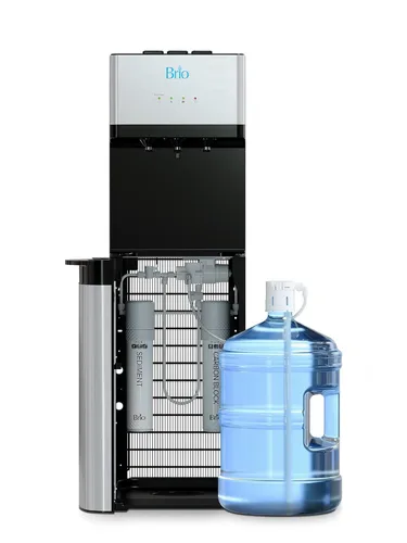Brio 520 despachador refrigerador de carga inferior para botella de 5 galones con filtro de 2 etapas | Opciones de agua caliente, fría y a Inoxidable
