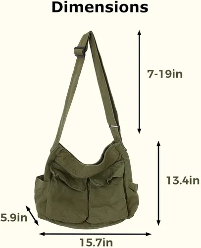 Miniatura 6 de Bolso cruzado bohemio hipster hobo bohemio hippie bolso bandolera bolso de lona bolso estético bolso grande bolso de hadas Grunge bolso