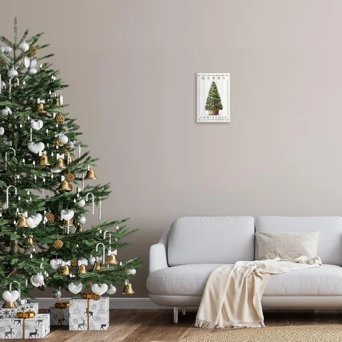 Miniatura 3 de Stupell Industries Patrón rústico de árbol de granja de campo de Feliz Navidad