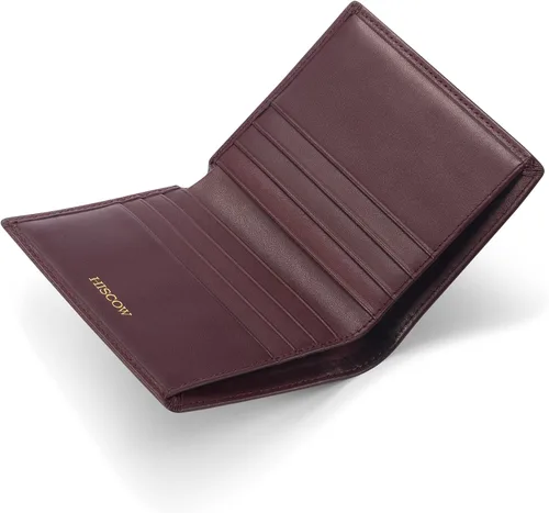 Miniatura 26 de HISCOW Billeteras plegables de cuero de grano completo para hombres, billetera minimalista delgada para hombre, regalos para papá, cumpleaños, día