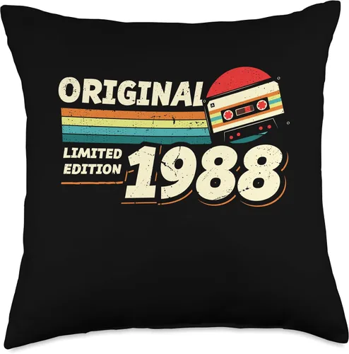 Miniatura 4 de Retro Limited Edition 1988 Cassette Tape 36th Birthday Throw Pillow