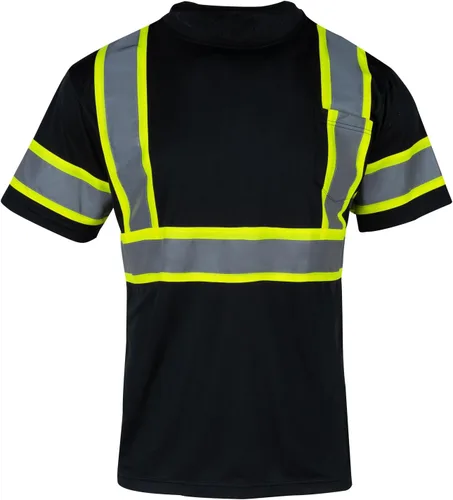 Miniatura 2 de FONIRRA Camisa reflectante de seguridad de alta visibilidad para hombres ANSI Clase 3 Hi Vis, camisas de trabajo de construcción con manga corta