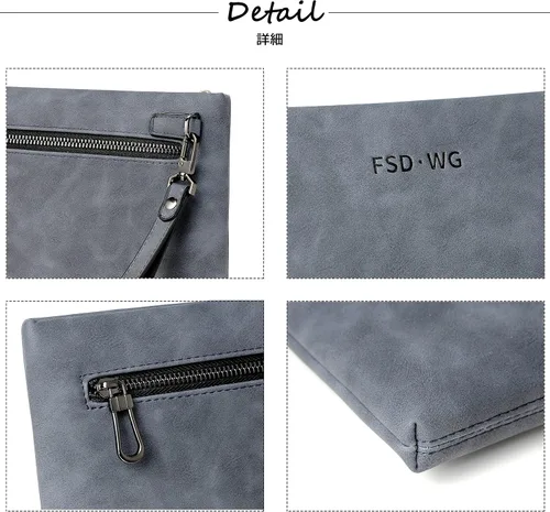 Miniatura 4 de FSD.WG Bolso de mano para hombre, bolso de mano grande de 12 pulgadas, cartera de embrague grande, 3