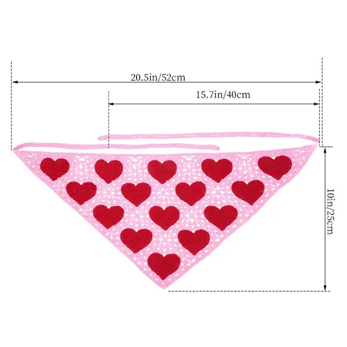 Miniatura 3 de hoyuwak Pañuelo para la cabeza de ganchillo, bandanas, diademas de corazón, bufanda, cubiertas para la cabeza, accesorios para el cabello rosa