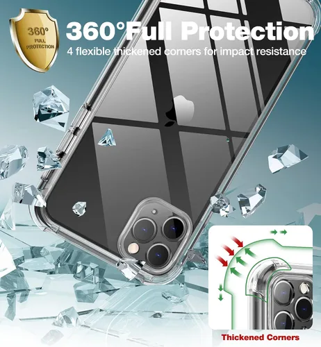 Miniatura 7 de SURITCH Funda transparente para iPhone 11 Pro Max (solamente) de 6.5 pulgadas, [protector de pantalla de privacidad], protección de cuerpo completo