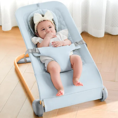 Miniatura 6 de Fodoss Bouncer para bebés, asiento de gorila portátil para bebés, diseño ergonómico, gorila para bebés de 0 a 12 meses, color verde