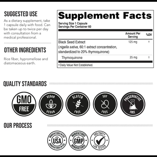 Miniatura 8 de Cápsulas de extracto de aceite de semilla negra con 20% de timoquinona - TQ-Advanced 4X®: potente concentración de timoquinona disponible
