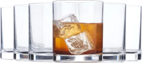 Vasos US Acrylic Clásicos de Plástico Transparente Reutilizables (Juego de 6) 12 onzas Tazas Rocks | Vasos sin BPA, Fabricados en EE. UU. | Aptos