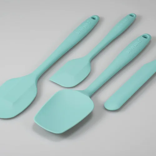 Miniatura 3 de Juego de 4 espátulas de silicona, espátulas de goma flexibles resistentes al calor y antiarañazos para hornear y cocinar con núcleo de acero