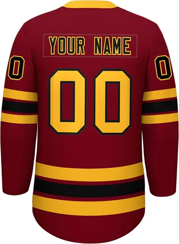 Miniatura 2 de Camiseta de hockey personalizada para hombres y jóvenes, camisetas de práctica cosidas o impresas, número de nombre personalizado Añadir logotipo