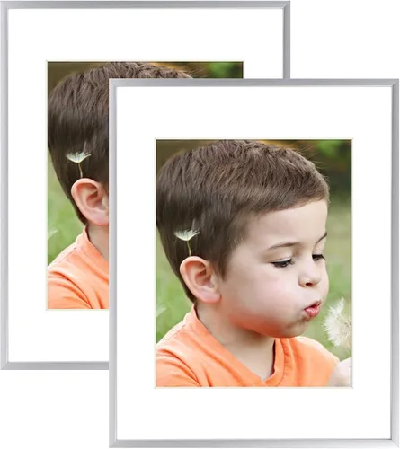 Miniatura 46 de Frametory, Portarretratos de aluminio negro de 5 x 7 pulgadas, juego de 2, ideal para mostrar fotos de 4 x 6 con paspartú o de 5 x 7 pulgadas sin