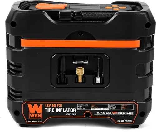 Miniatura 7 de Wen Compresor de aire portátil para inflador de neumáticos, 12 V, 90 PSI con estuche de transporte (AA2225)