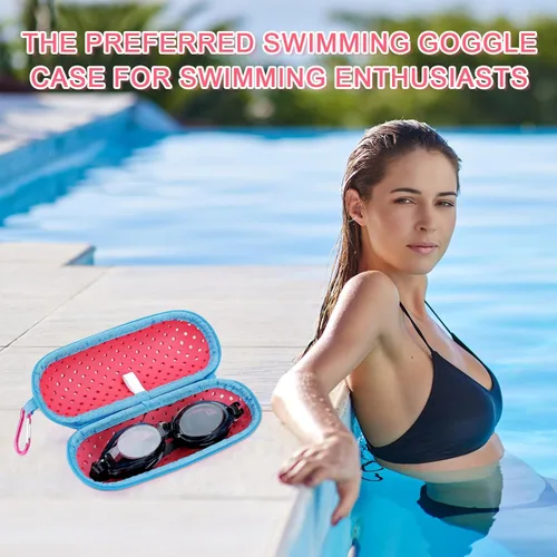 Miniatura 3 de Estuche para Gafas de Natación para Gafas de Natación, Fundas Protectoras para Gafas con Clip, Gafas de Sol, Gafas, Deportes Rosa