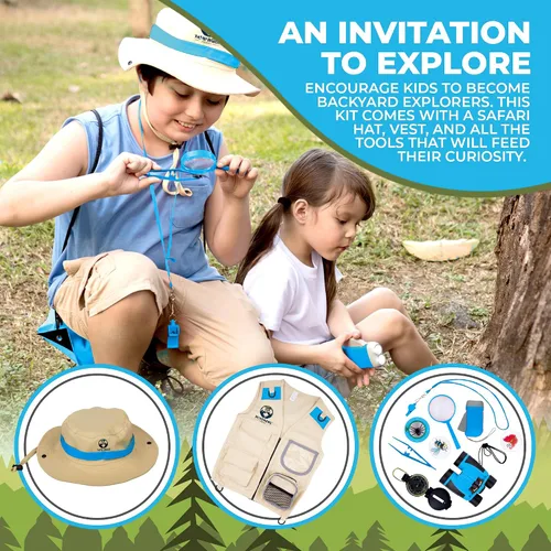 Miniatura 2 de Kit de explorador para niños con chaleco y sombrero de safari para niños de 7 a 12 años - Disfraz de safari y disfraz de guardián de zoológico