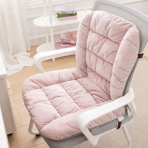 Miniatura 15 de Cojín para Silla de Escritorio con Asiento Suave y Respaldo, 90x50cm Gris claro