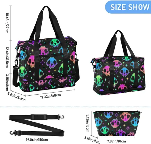 Miniatura 2 de Bolsa de lona de viaje, bolsa de lona deportiva con bolsillo húmedo, bolsa de fin de semana para mujeres y hombres, bolsa de gimnasio, bolsa