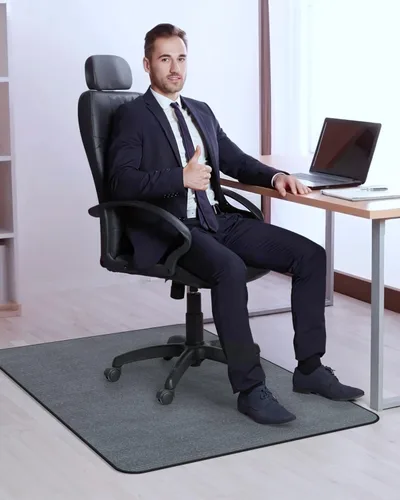 Miniatura 8 de Blvornl Tapete para silla de oficina para suelo de madera dura y alfombra de pelo bajo, superficie de pana de 47 x 60 pulgadas, tapete protector