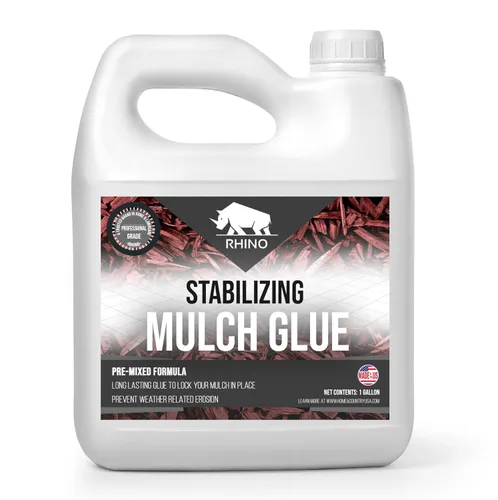 Rhino Stabilizing Mulch Glue Advanced Mulch Binder for Landscaping Pea Gravel, Rubber Mulch and Straw Binder, Ideal para mantenimiento del paisaje y
