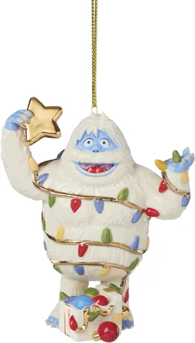 Miniatura 10 de Adornos de Lenox, adorno navideño de Rudolph y el elefante solitario, porcelana con acentos dorados y cordón para colgar para decoración del árbol