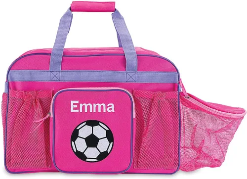 Miniatura 6 de Lillian Vernon Bolsa de lona de fútbol personalizada para niños, equipo deportivo y de viaje con compartimento para pelotas y botellas de agua