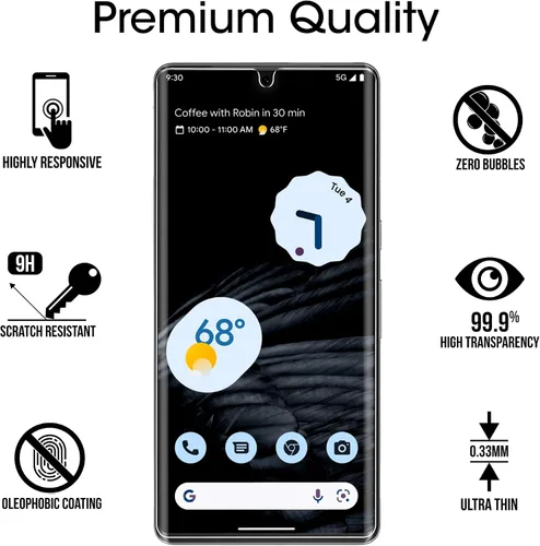 Miniatura 5 de amFilm Protector de pantalla elástico para Google Pixel 7 Pro, Pixel 7 Pro de 6.7 pulgadas, Google Pixel 7 Pro 5G, compatible con identificación