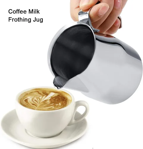 Miniatura 4 de Jarra de espuma de leche, grado premium cuidadosamente elaborada, segura, duradera, resistente al calor, resistente al óxido, café para cocina