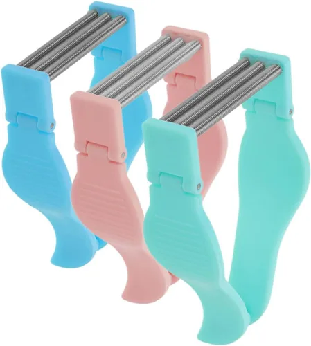 3 unidades de removedor de pelo de primavera para la cara, depiladora facial de mano, herramienta de eliminación fácil de pelo para mujeres, diseño