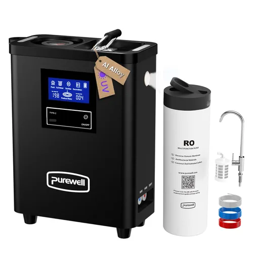 Purewell® K8680 RO Sistema purificador de agua, 10 etapas RV portátil de filtración de agua de supervivencia con UV, tasa de desalinización alcanza