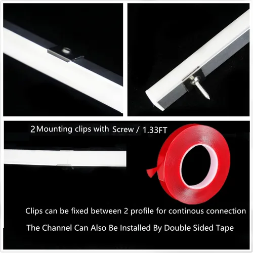 Miniatura 6 de THMOOTHER Paquete de 6 tiras LED premium en forma de V de 16 pulgadas con difusor anti UV, mejora tu iluminación para esquinas con estilo y Plateado