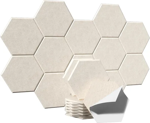Miniatura 29 de Paneles acústicos, Magrowill, paquete de 12 paneles de pared insonorizados, paneles acústicos de alta densidad absorbentes de sonido