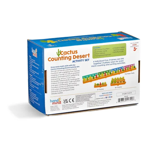 Miniatura 8 de hand2mind Cactus Counting Desert Juego de actividades matemáticas de diez marcos, contadores de colores para niños, materiales de matemáticas
