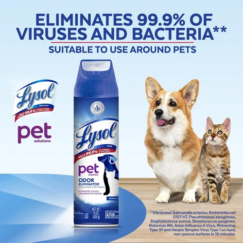 Miniatura 3 de Lysol Spray eliminador de olores de mascotas, espray desinfectante y desinfectante para olores de mascotas, 15 onzas (paquete de 3)