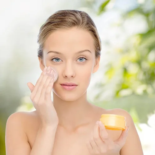 Miniatura 4 de 10 almohadillas de algodón para maquillaje facial cosmético con cinta para sueltos y base de 2.36 pulgadas (beige)