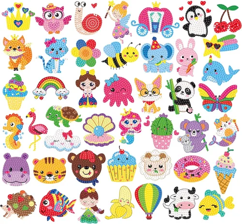 Miniatura 16 de Labeol Kits de arte de diamantes para niños y niñas de 6 a 8 a 10 a 12 años, fáciles de hacer tú mismo, creativas calcomanías de arte de diamantes