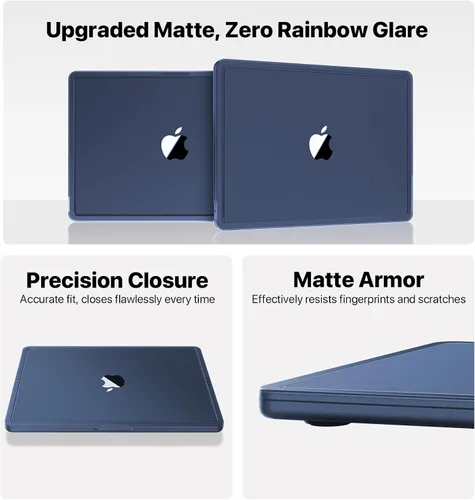 Miniatura 9 de Funda compatible con MacBook Air de 13 pulgadas M5 M4 M3 M2 2026 2025-2022, [color oficial 100% coincidencia] Funda protectora rígida para laptop +