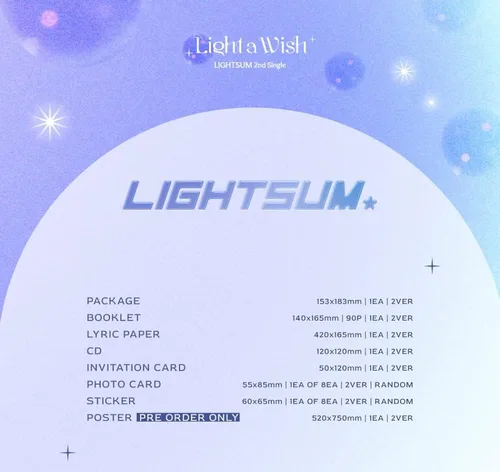 Miniatura 3 de CUBE Ent. LIGHTSUM - Light a Wish (segundo álbum individual) (versión clara)