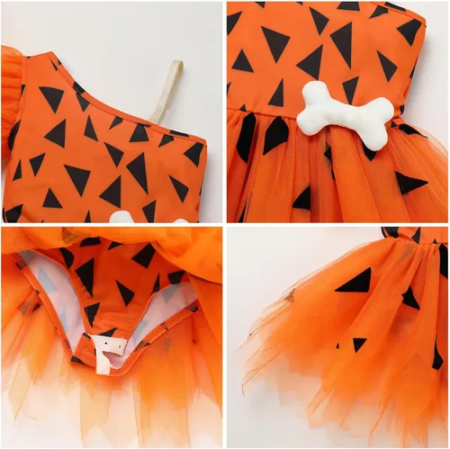 Miniatura 3 de IBAKOM Leotardo de ballet para niñas, disfraz de bailarina de Halloween, un hombro, vestido de baile de sirena y cavegirla, camisola, leotardo