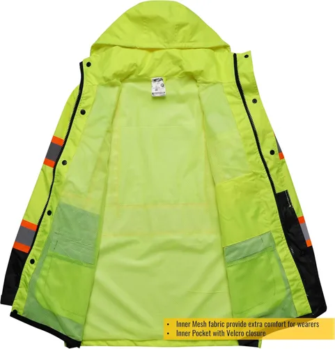 Miniatura 3 de JKSafety Chaqueta y pantalones de lluvia reflectantes de alta visibilidad para hombres y mujeres, equipo de lluvia impermeable para agricultura