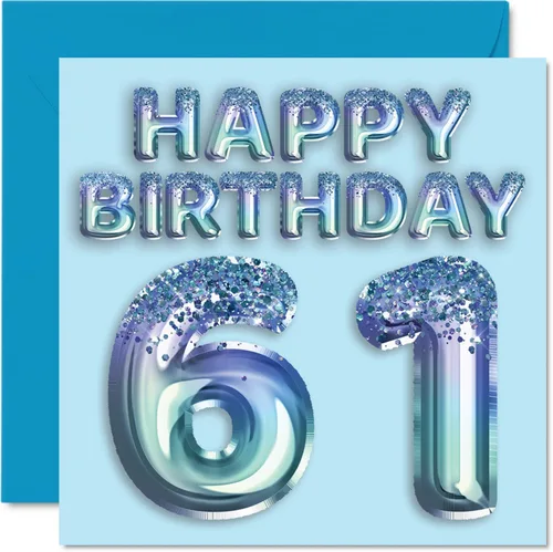 Miniatura 147 de Stuff4 Tarjeta de primer cumpleaños para niños, globo de fiesta con purpurina azul, tarjetas de feliz cumpleaños para niño de 1 año, nieto, hijo, 57