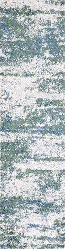 Miniatura 3 de SAFAVIEH Berber Shag Collection - Alfombra de pasillo, 2 x 12 pies, verde y beige, no desprende pelusa y fácil de limpiar, ideal para pasillo