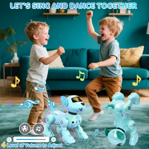 Miniatura 6 de VATOS Nuevo Robot Perro Inteligente con Control Remoto para Niños, 17 Funciones Interactivas Divertidas Inteligente Programable Cachorro Robótico